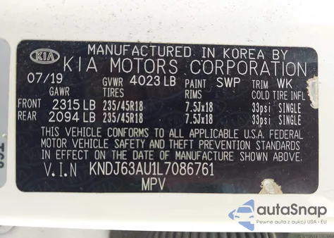 2020 Kia Soul Gt-Line из США, поврежденный, VIN KNDJ63AU1L7086761